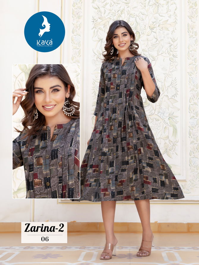 Zarina 2 By Kaya Chanderi Foil Printed Anarkali Kurti Wholesale Price In Surat